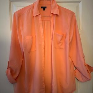 Talbots Coral Button-Up Blouse